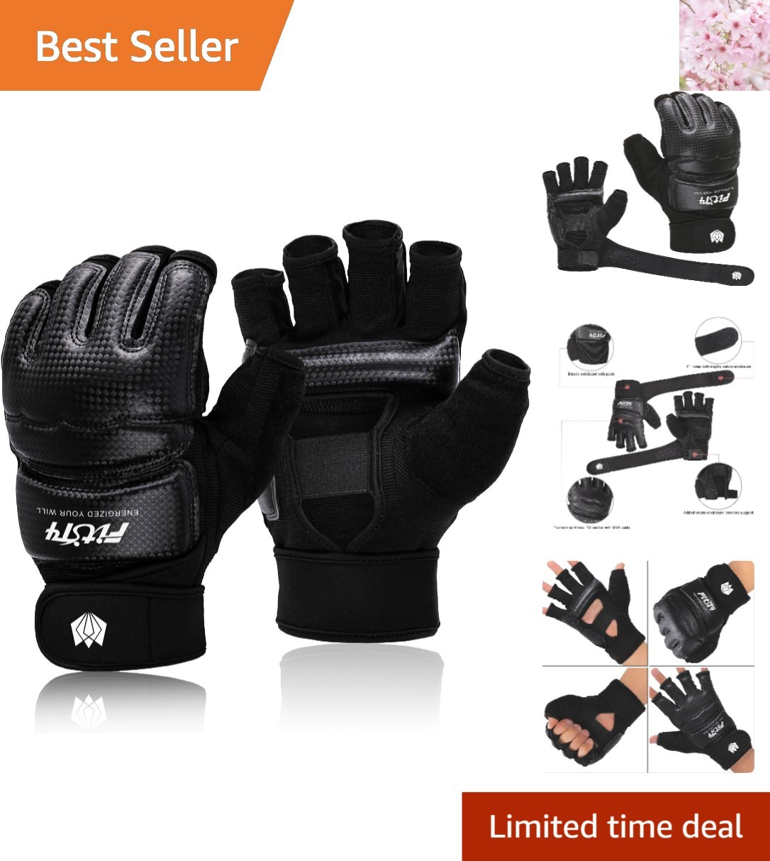Large Faux Leather MMA Gloves -  Breathable Training Mitts for Fight