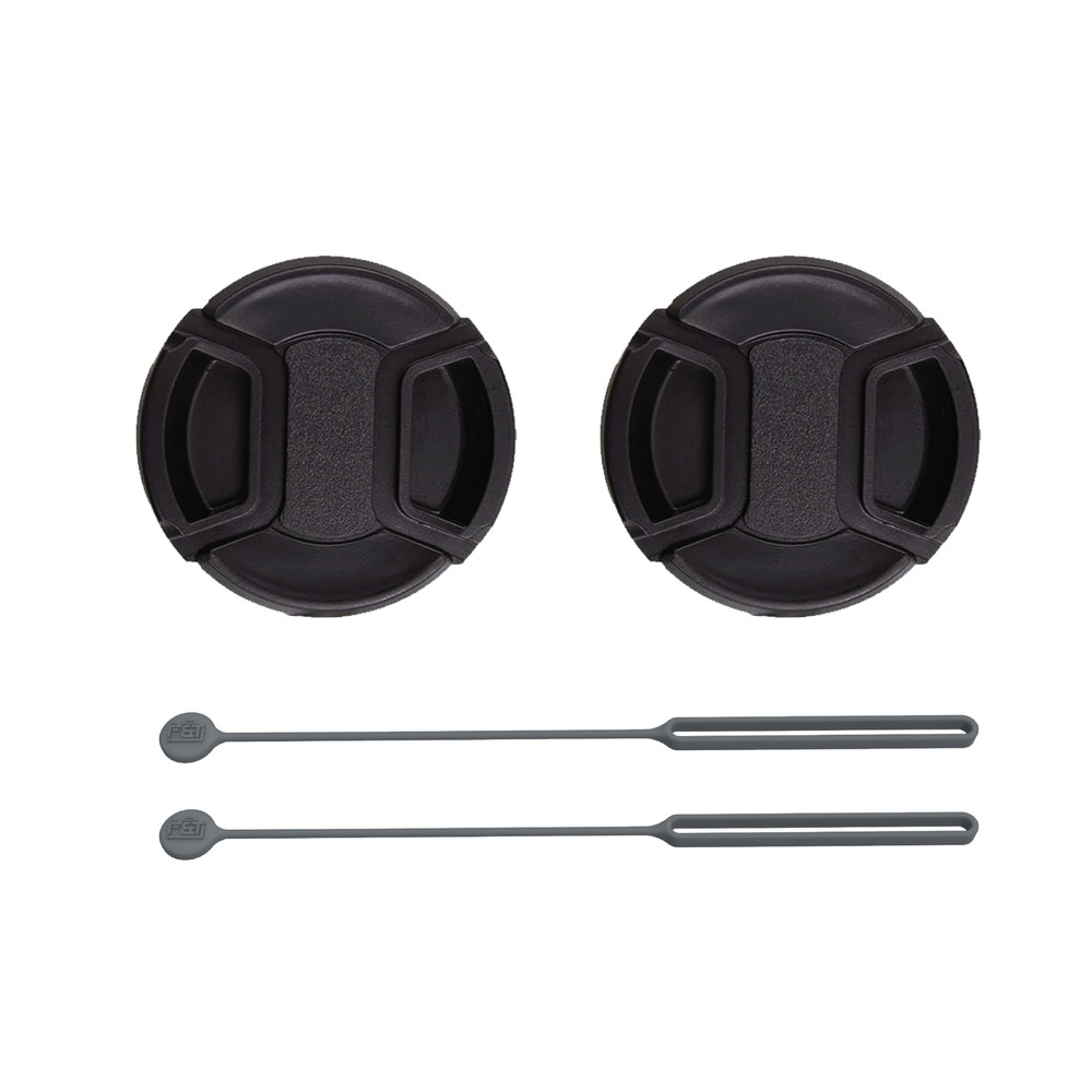 Lens Cap Cover 2-Pack with Deluxe Keeper, Center Pinch Front Lens Caps