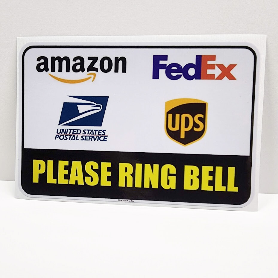 PLEASE RING BELL DECAL / Vinyl Sticker, USPS Fedex Amazon UPS, delivery sign