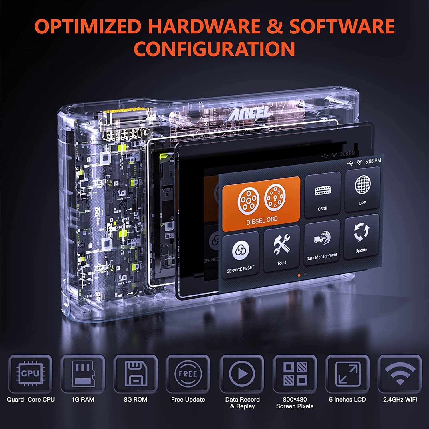 Diesel Heavy Duty Truck Scanner Diagnostic DPF Regen for Cummins Detroit Paccar
