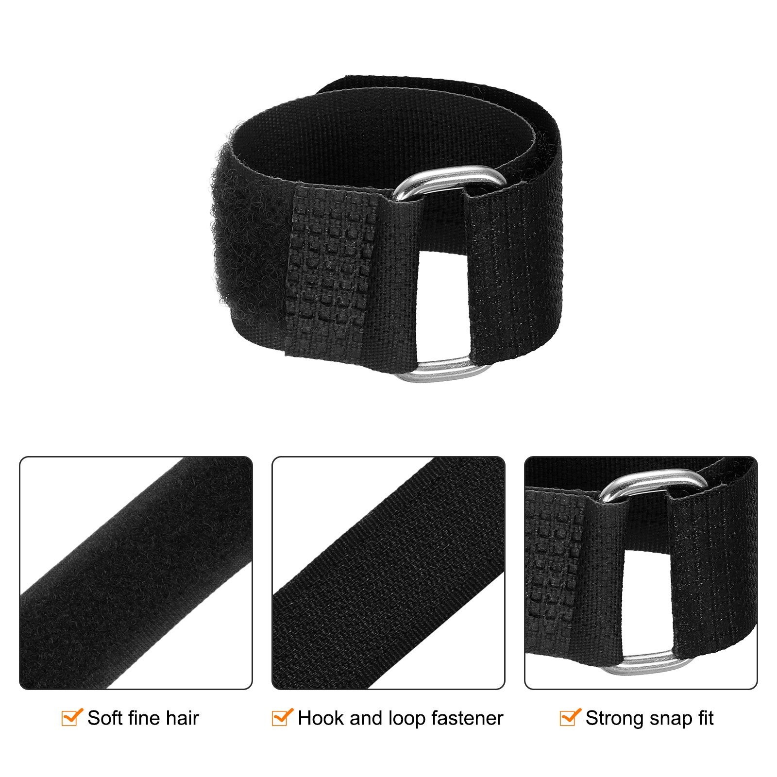 5Pcs Battery Tie Down Straps 0.8x6" Black Nylon Hold Down Hook Loop Straps