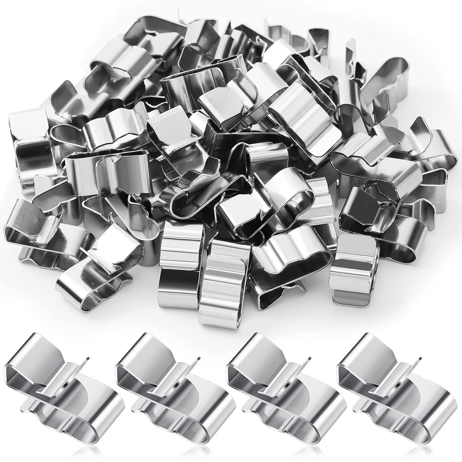 50 Pcs Trailer Frame Wire Clips Stainless Steel Metal Cable Clips 22.5 mm/ 0.89