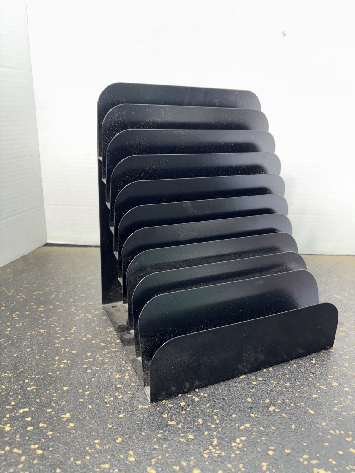 Pad Rack Slant 10 Slot Black Commercial Grade Steel MMF