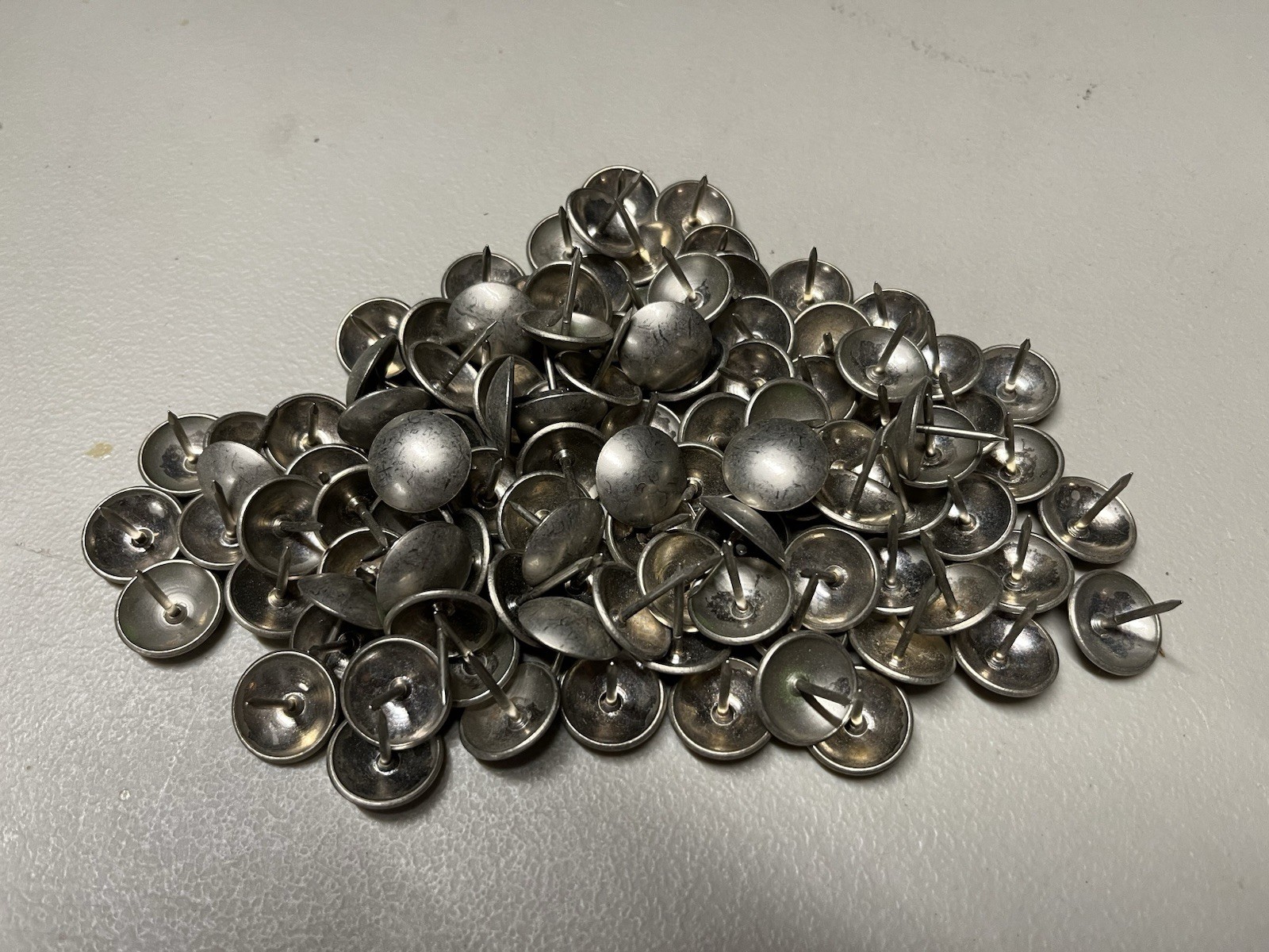 100 Ct. Round Decorative Pewter/Nickel Upholstery Tacks/Nails New