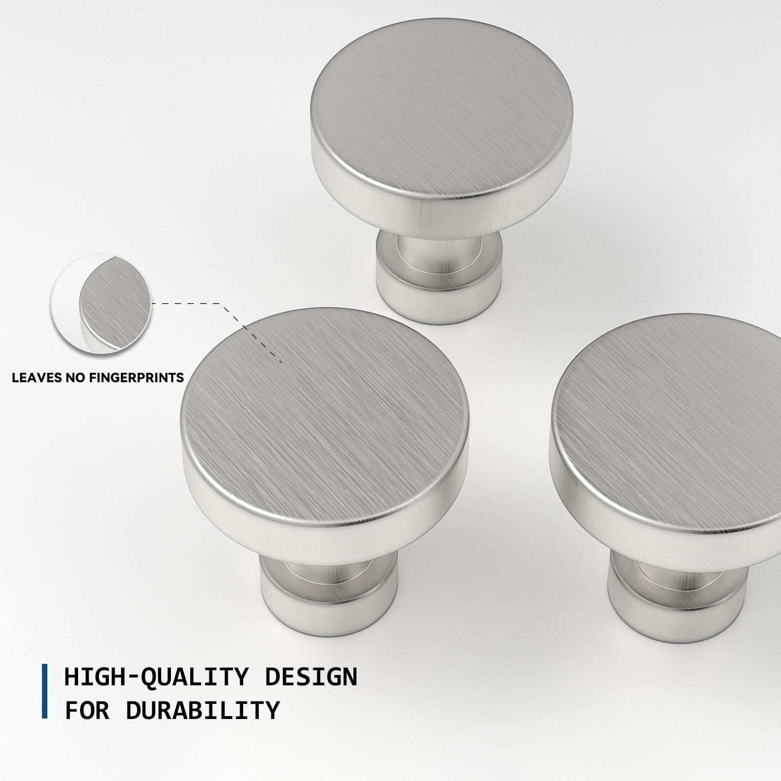5 Pack Cabinet Knobs Brushed Nickel - Solid Drawer Knobs for Dresser, Modern ...