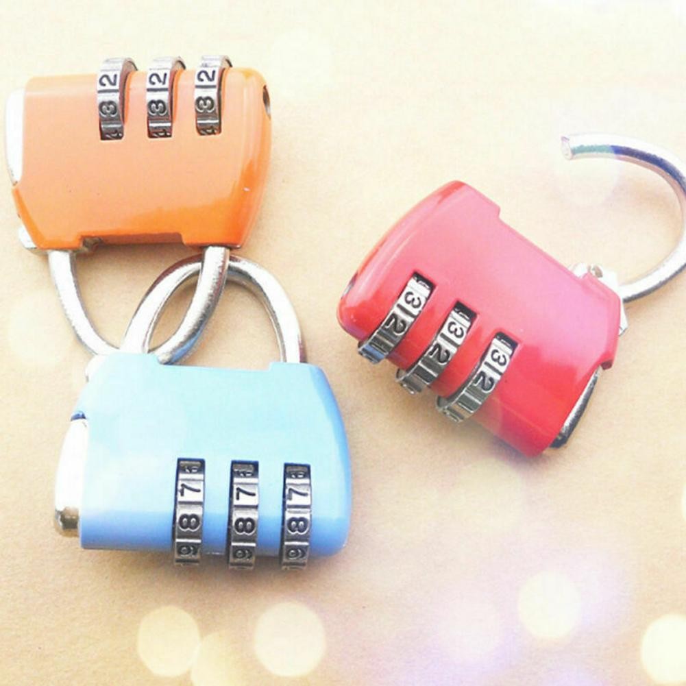 Travel Luggage Padlock Mini 3 Digit Combination Suitcase Security Cable Lock I