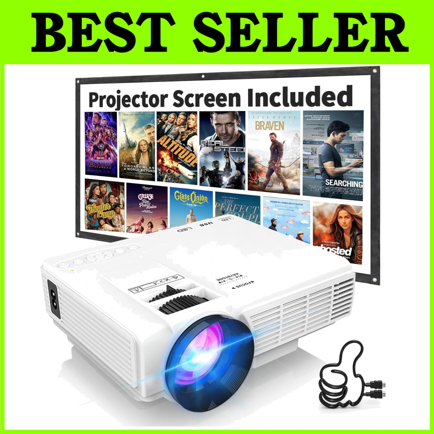 Portable Bluetooth Projector for Smartphone and TV Stick