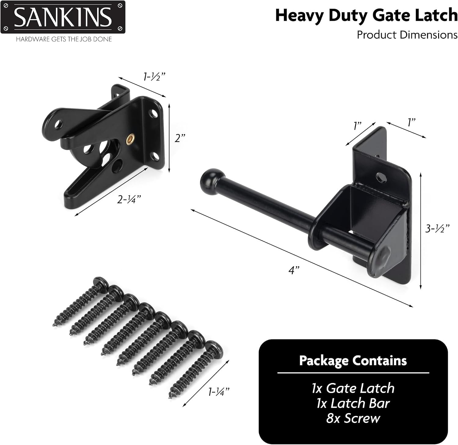 Versatile Self-Locking Gate Latch for Pool & Garden - Easy Install, Weatherproof