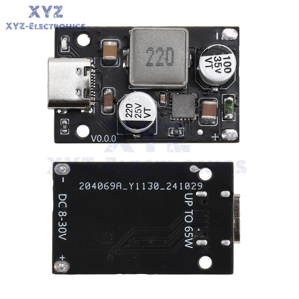 1-10*DC8~30V PD65W Fast Charging Module Step-Down Support PD3.1 QC3.0 SCP Type-C