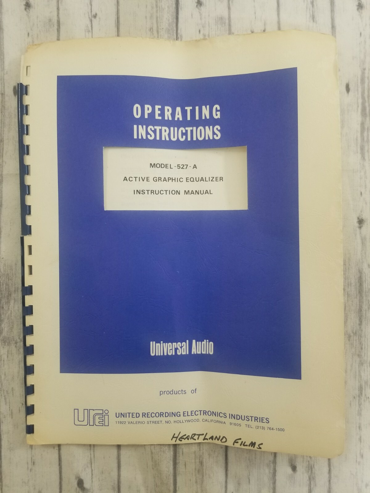 Vintage Active Graphic Equalizer Instruction Manual Model 527 A
