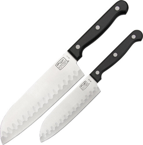 Chicago Cutlery Essentials Two Piece Set 1094281 Includes a 12" overall Santoku