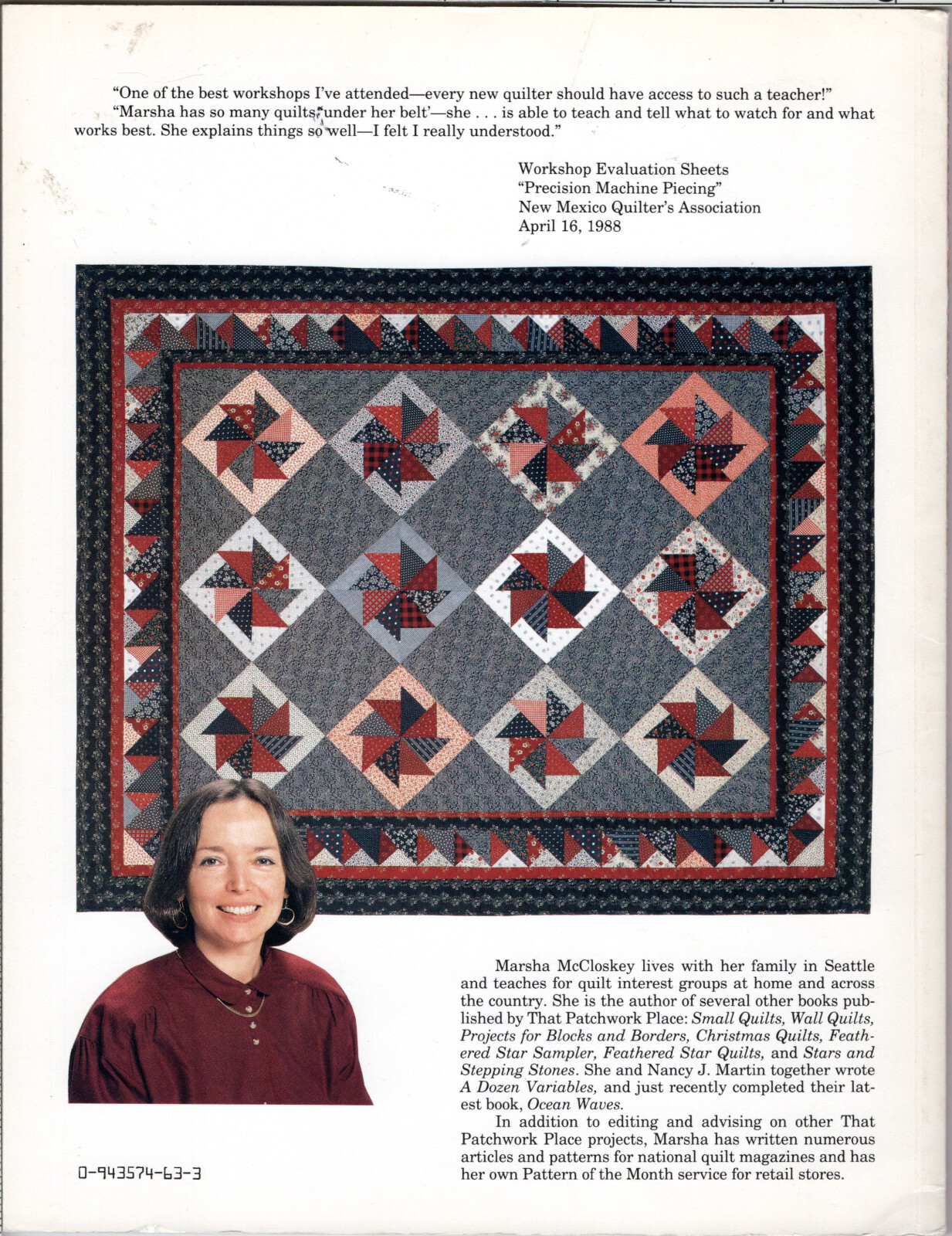 "Lessons in Machine Piecing" ©1990 That Patchwork Place Quilting Book B-110