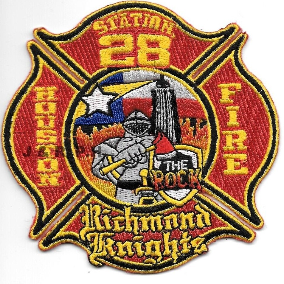 Houston  Station-28  "Richmond Knights-light #'s", TX  (4" x 4" size) fire patch