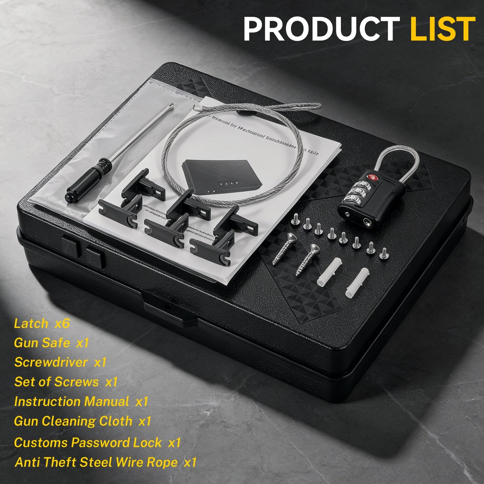 Gun Safe for Handgun, Mechanical Lock Pistol Safe with TSA Padlock,Quick Acce...