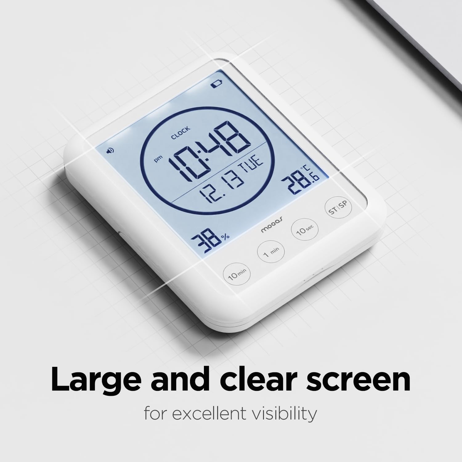mooas Visual Shower Clock Digital Bathroom Shower Clock Waterproof Shower Tim...