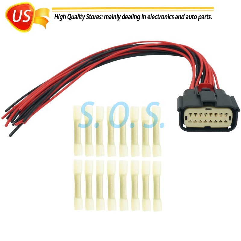 Fit 2013-2023 Ford Fusion 16-Way Front Headlamp Headlight Connector Harness Plug