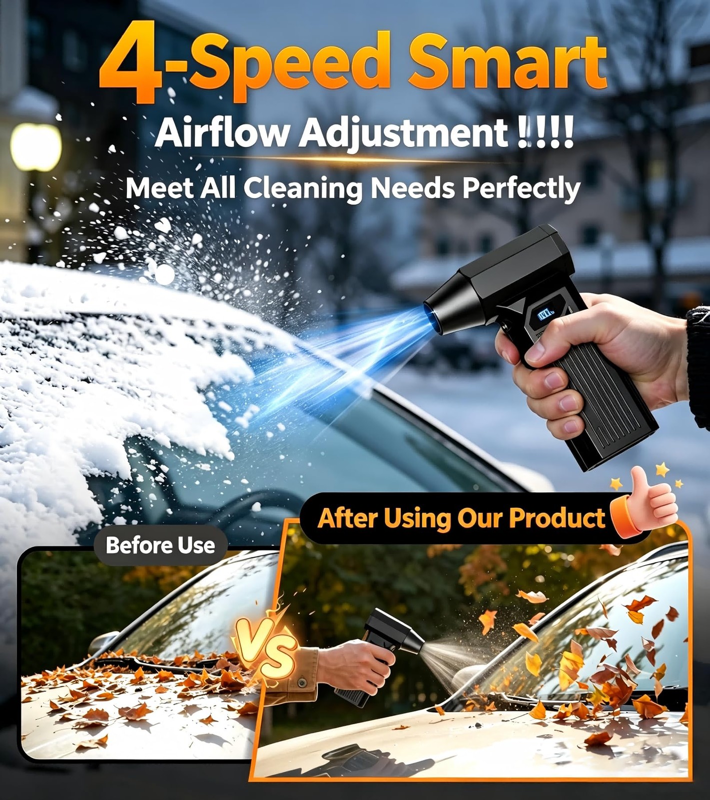 Cordless Compressed Air Duster 130000RPM Rechargeable