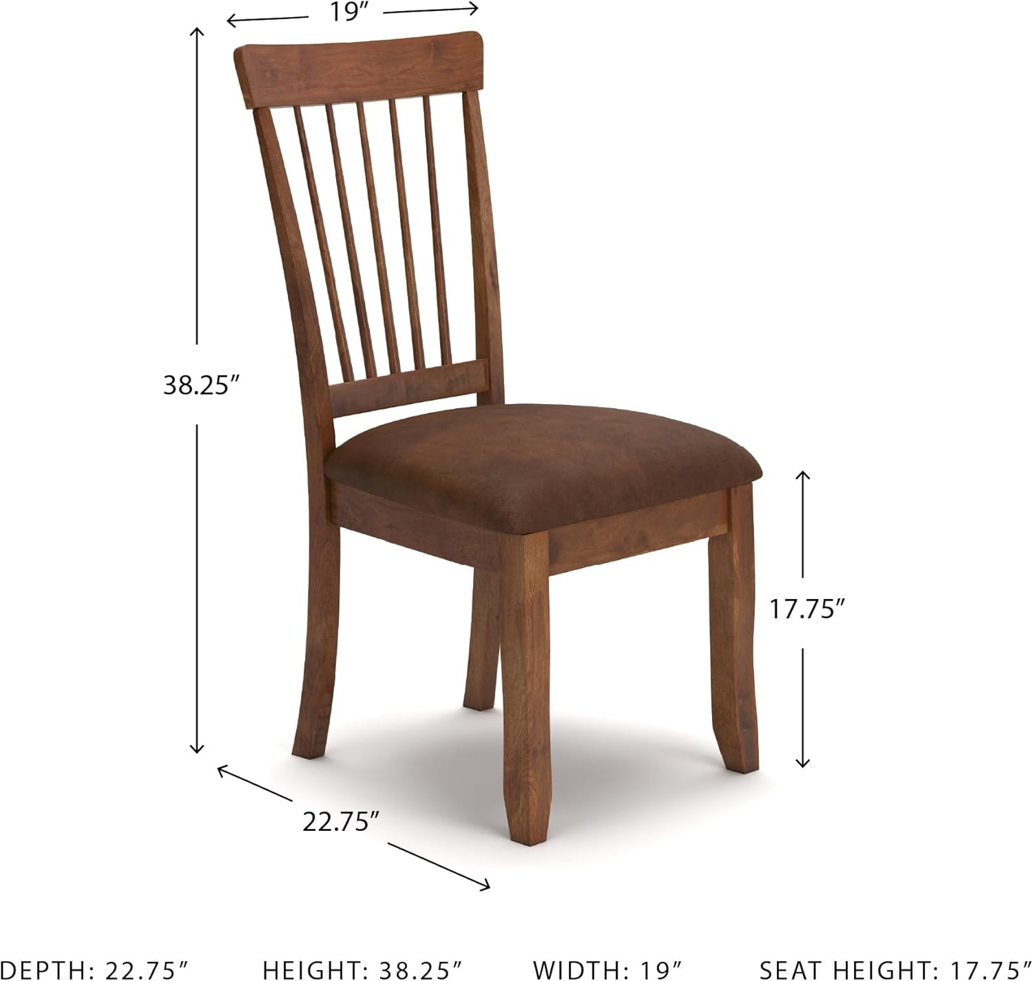 Berringer Spindle Back 18" Dining Chairs Set of 2 – Rustic Light Brown W/