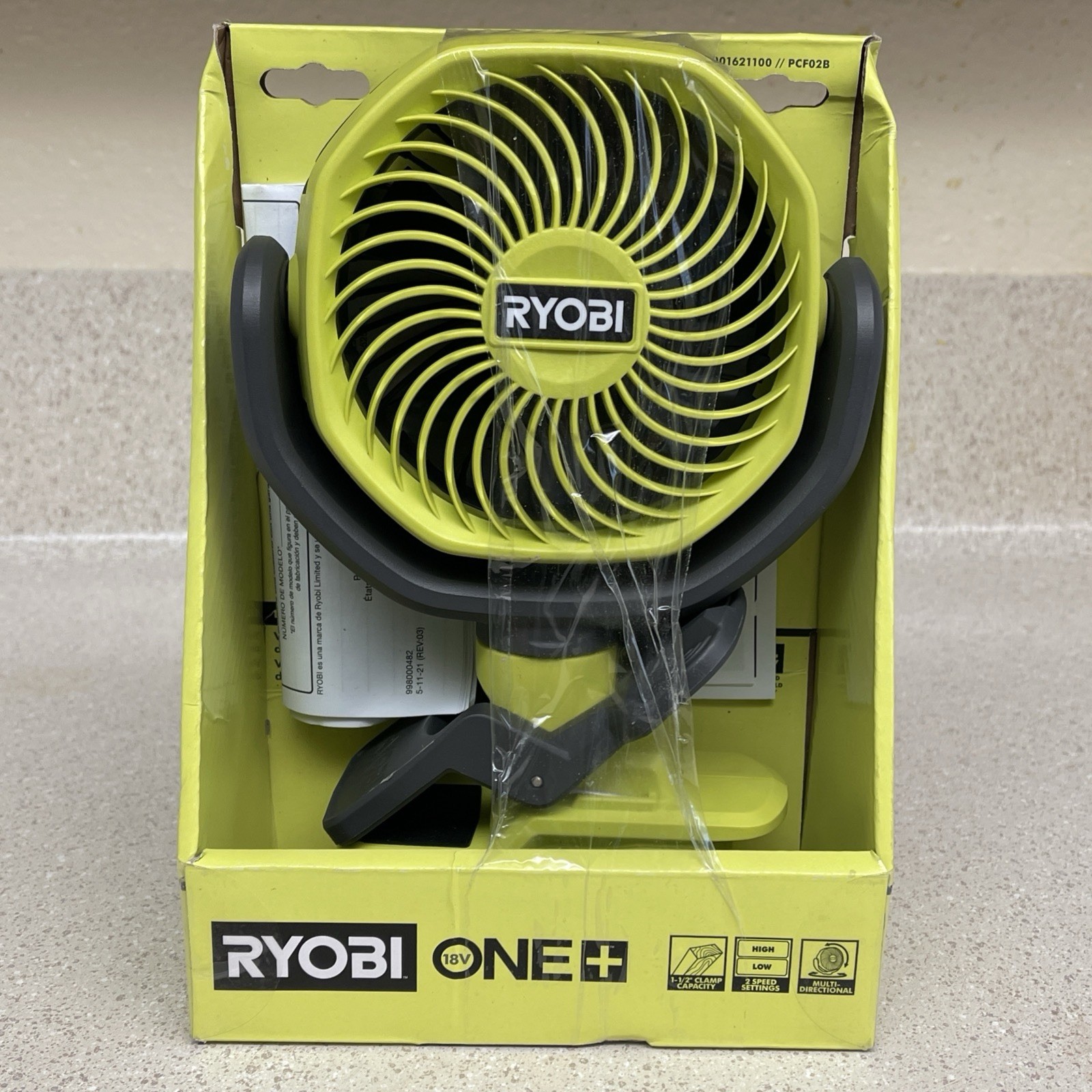 Ryobi ONE+ 18V Cordless 4 In. Clamp Fan Tool Only PCF02B