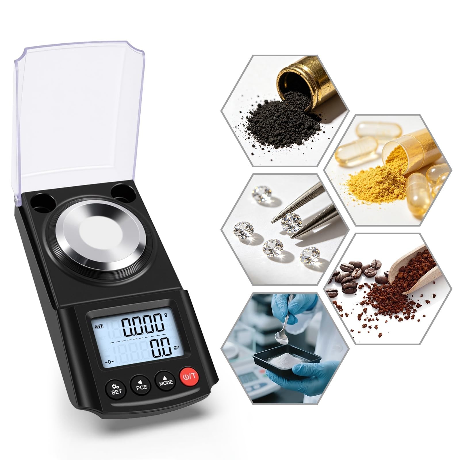 Precision Digital Reloading Scale 100g/0.001g - Grain & Milligram Weighing, USB-