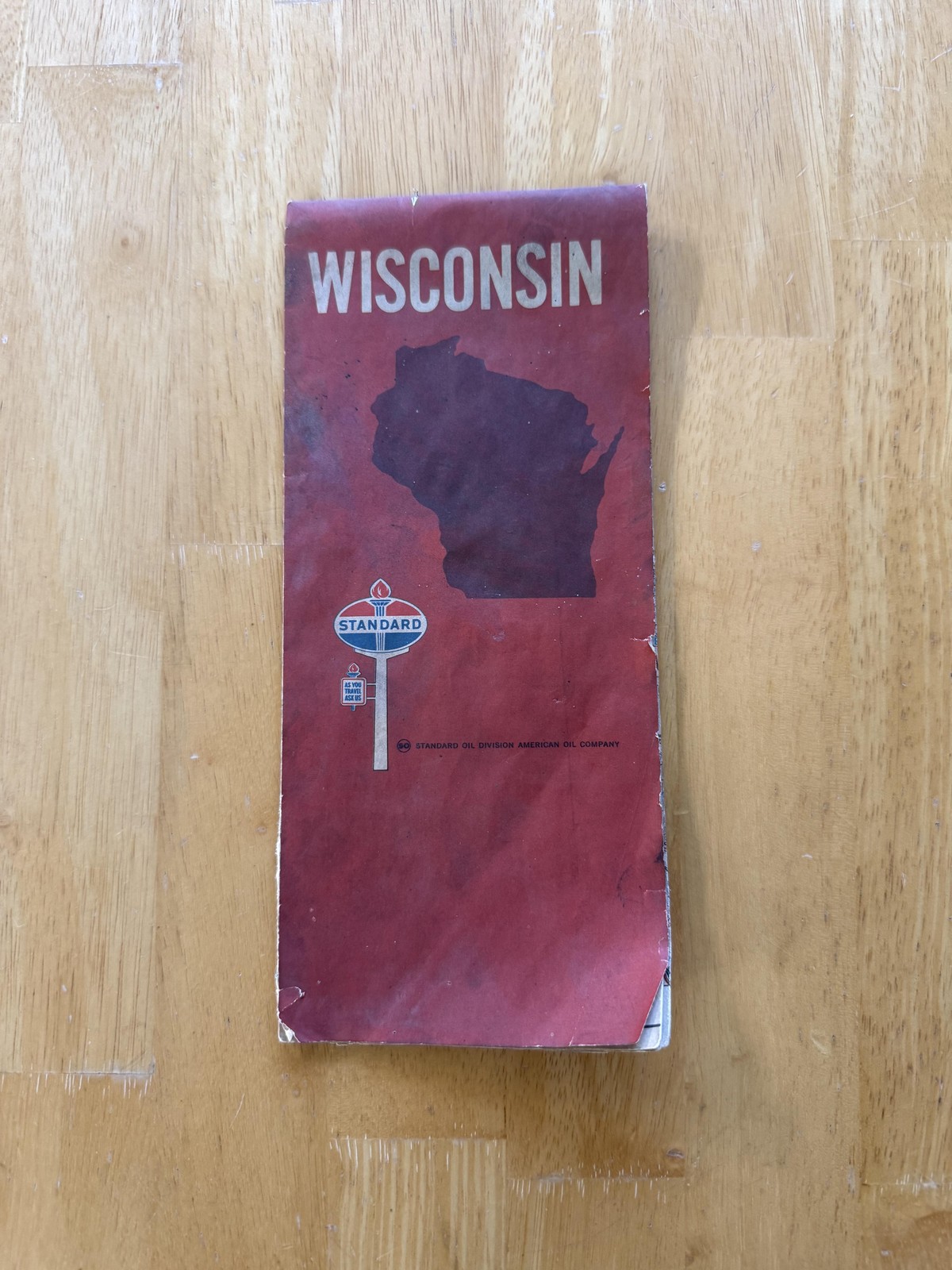 Vintage Standard Oil Wisconsin Highway Road Map Travel Folded Brochure USA