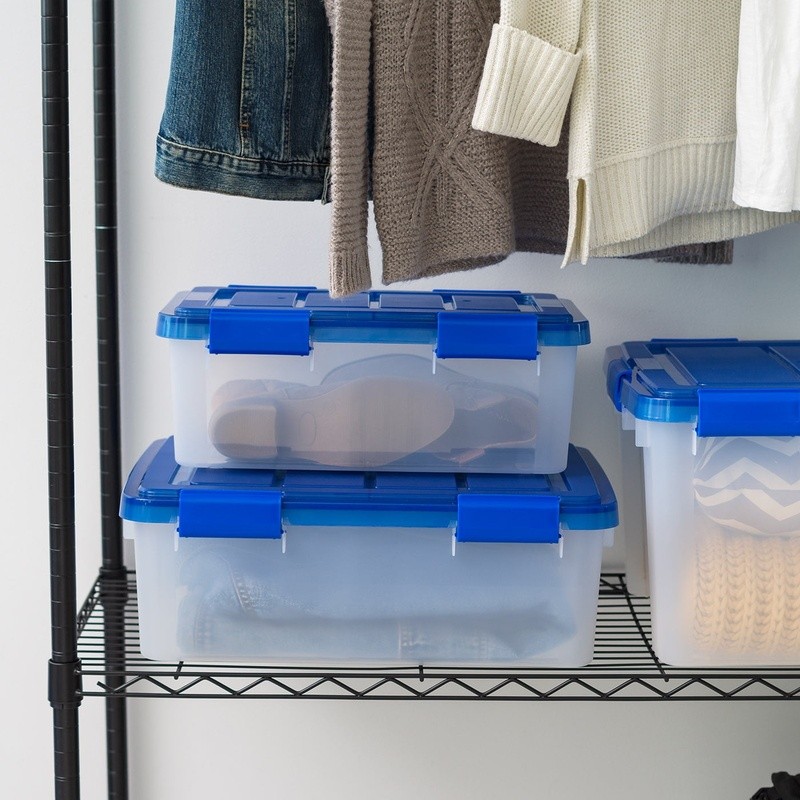 Airtight Clear Storage Bins W/ Lids Stackable Heavy Duty Organizing Totes New