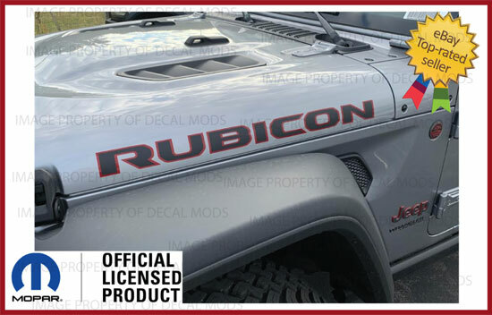 18 - 26 Jeep Wrangler RUBICON Hood Decals Graphics Stickers JL Red Black FJ5T6