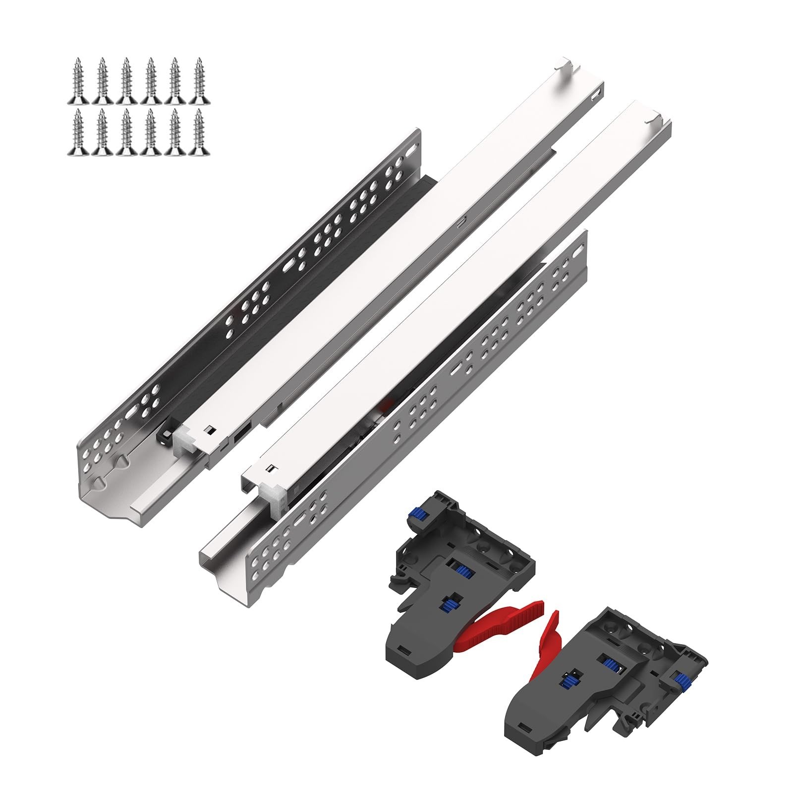 24 Inch 1 Pair Undermount Soft Close Drawer Slides Full Extension | Heavy Dut...