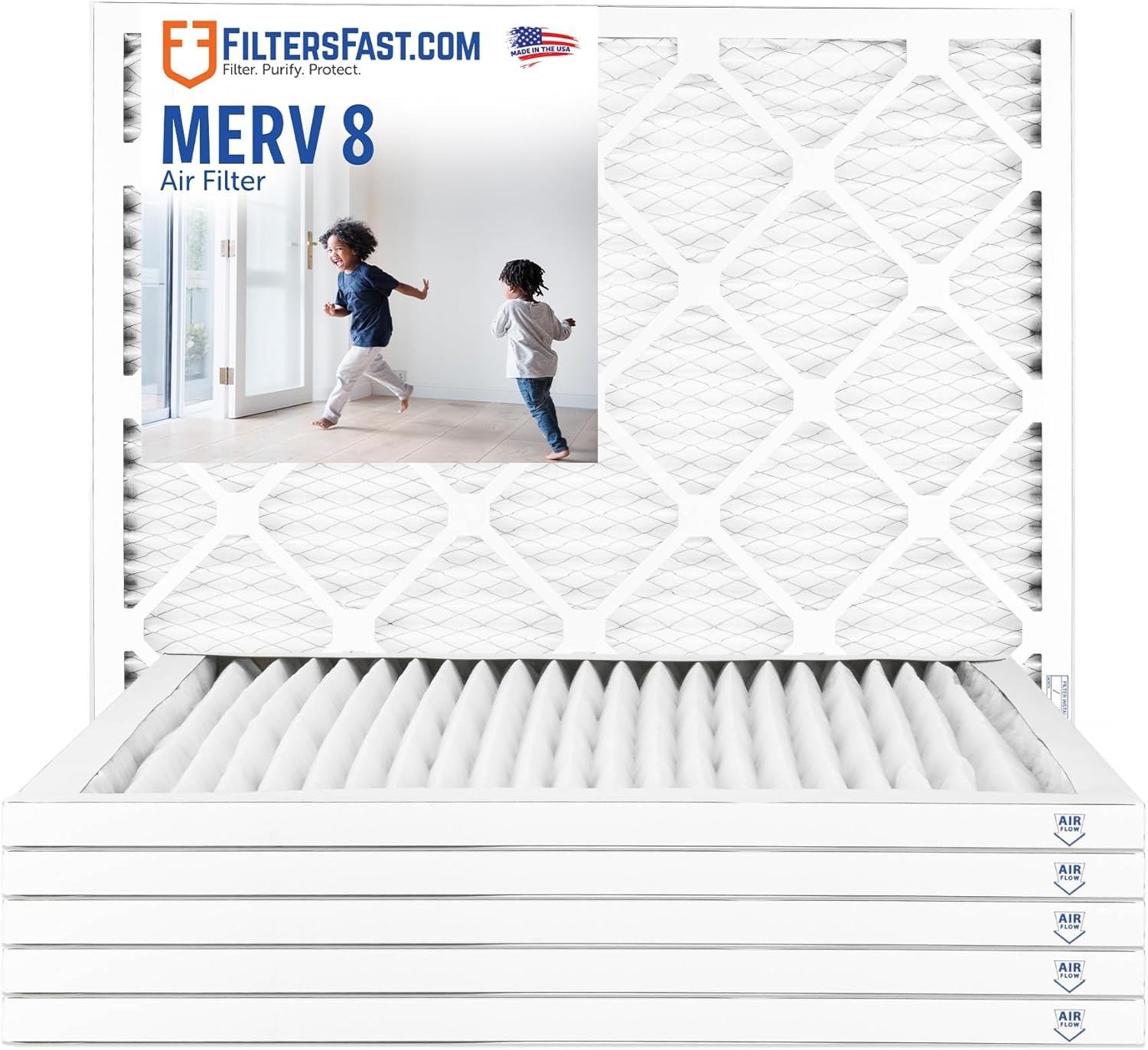 Filters Fast 17.5x21x1 MERV 8 Pleated HVAC AC Furnace Air Filters 6 Pack