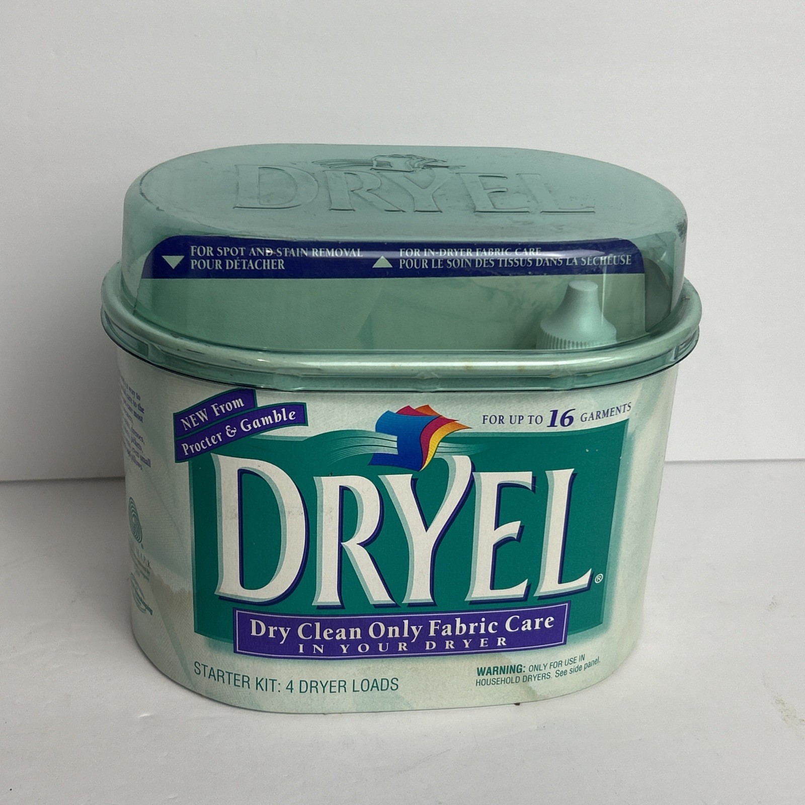 NEW 1997 Dryel Original Home Dry Cleaning Kit Fabric Care 4 Loads 16 Garments F5