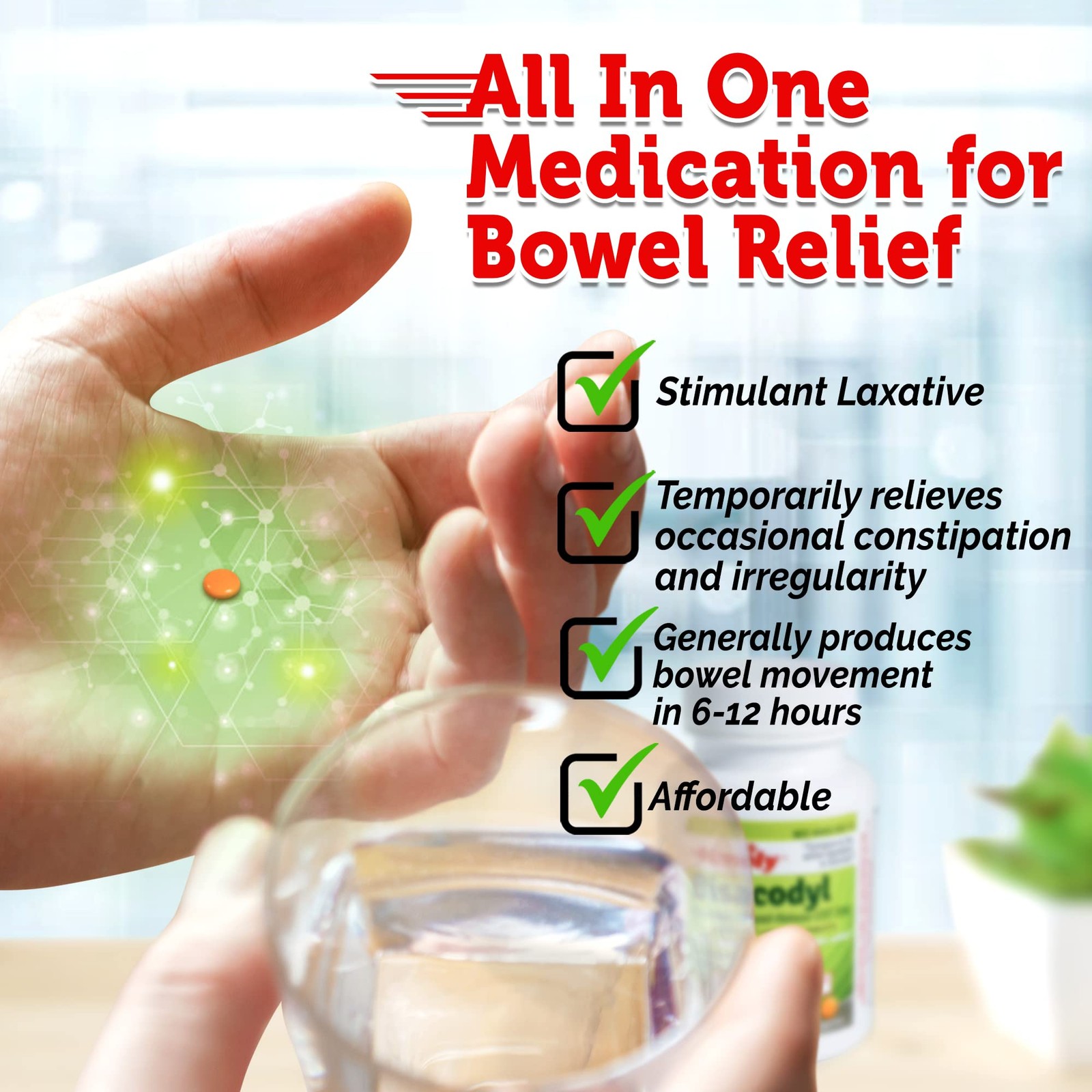 Timely by Time Cap Labs - 1000 Count Bisacodyl Tablets 5mg - Laxatives for