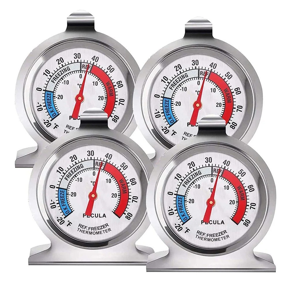 2 Pack Refrigerator Freezer Thermometer Large Dial Analog Thermometer