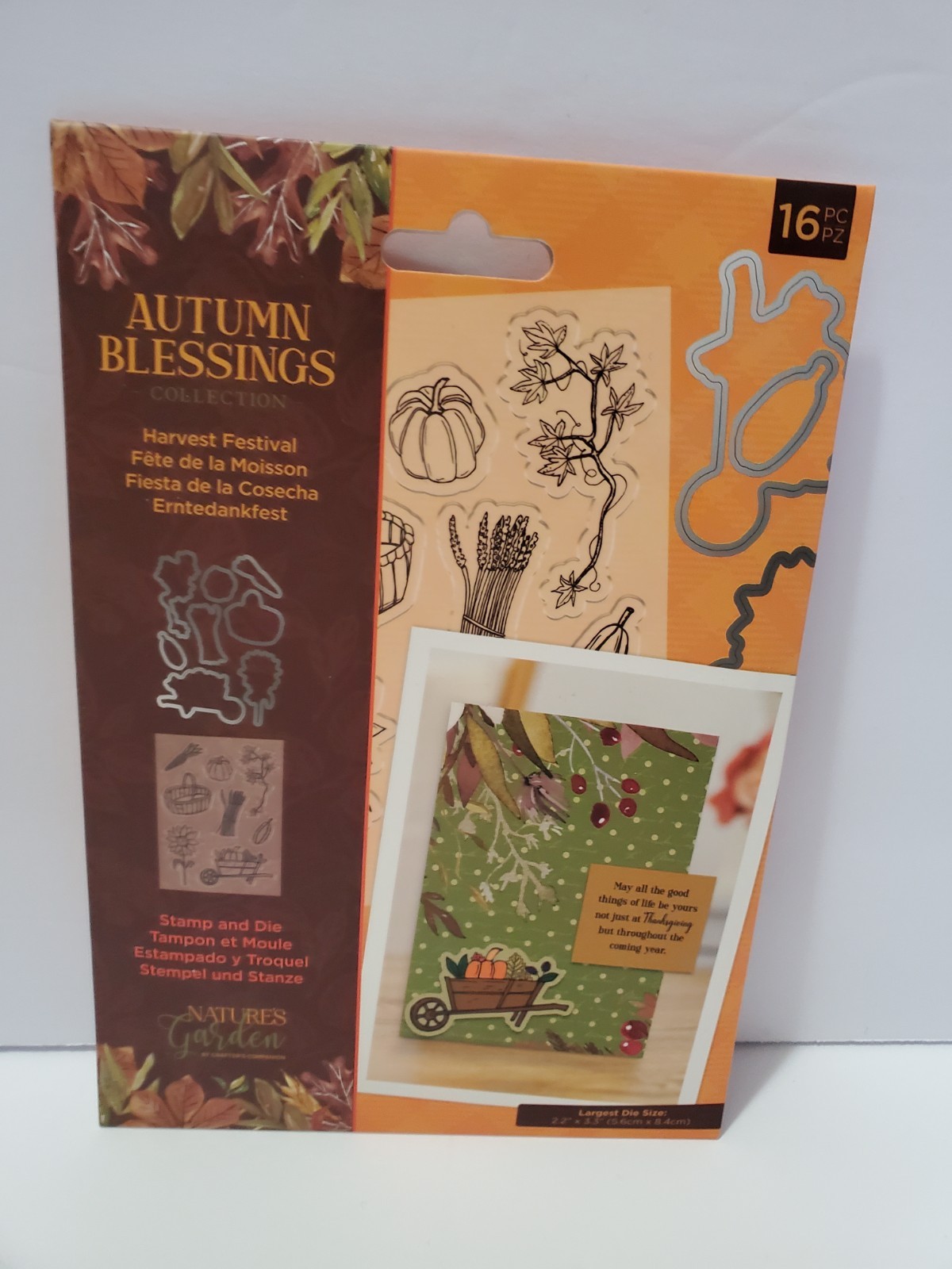 CCHA1 Crafters Companion Autumn Blessings Harvest Festival Stamp and Die set New