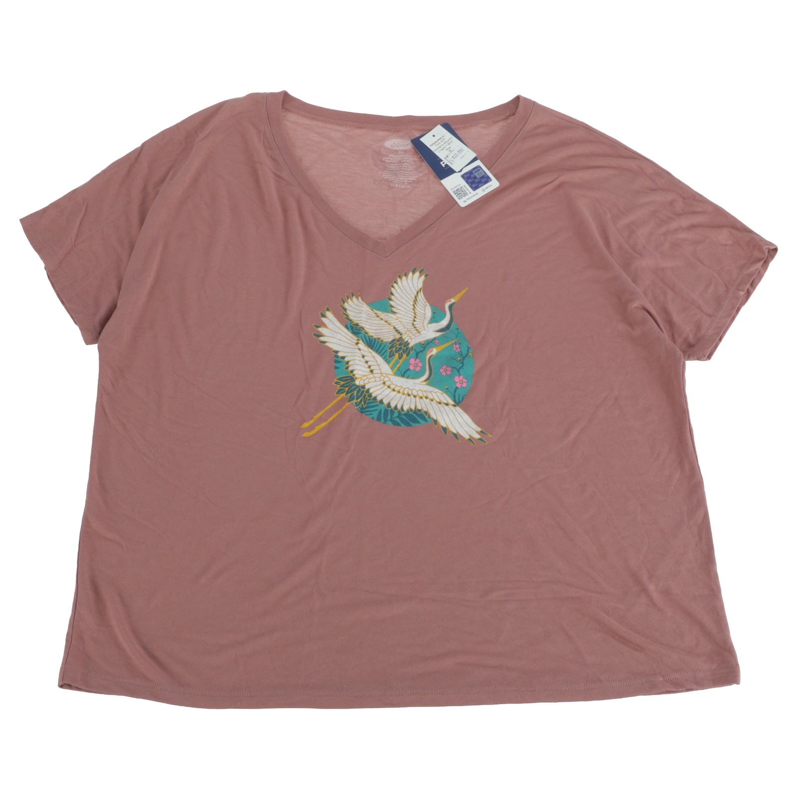 Ford WIP Women's Slouchy V-Neck T-Shirt Pink 3XL