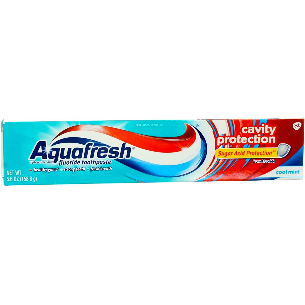 6 Pack Aquafresh Cavity Protection Fluoride Toothpaste, Cool Mint, 5.6 oz