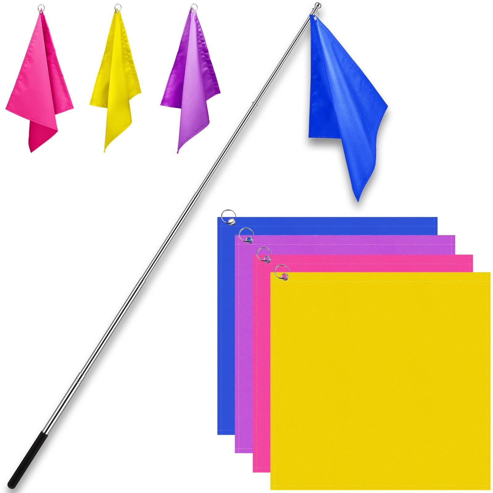 4 PCS Equestrian Training Flag Equipment Nylon With Flagpole Horse Tack