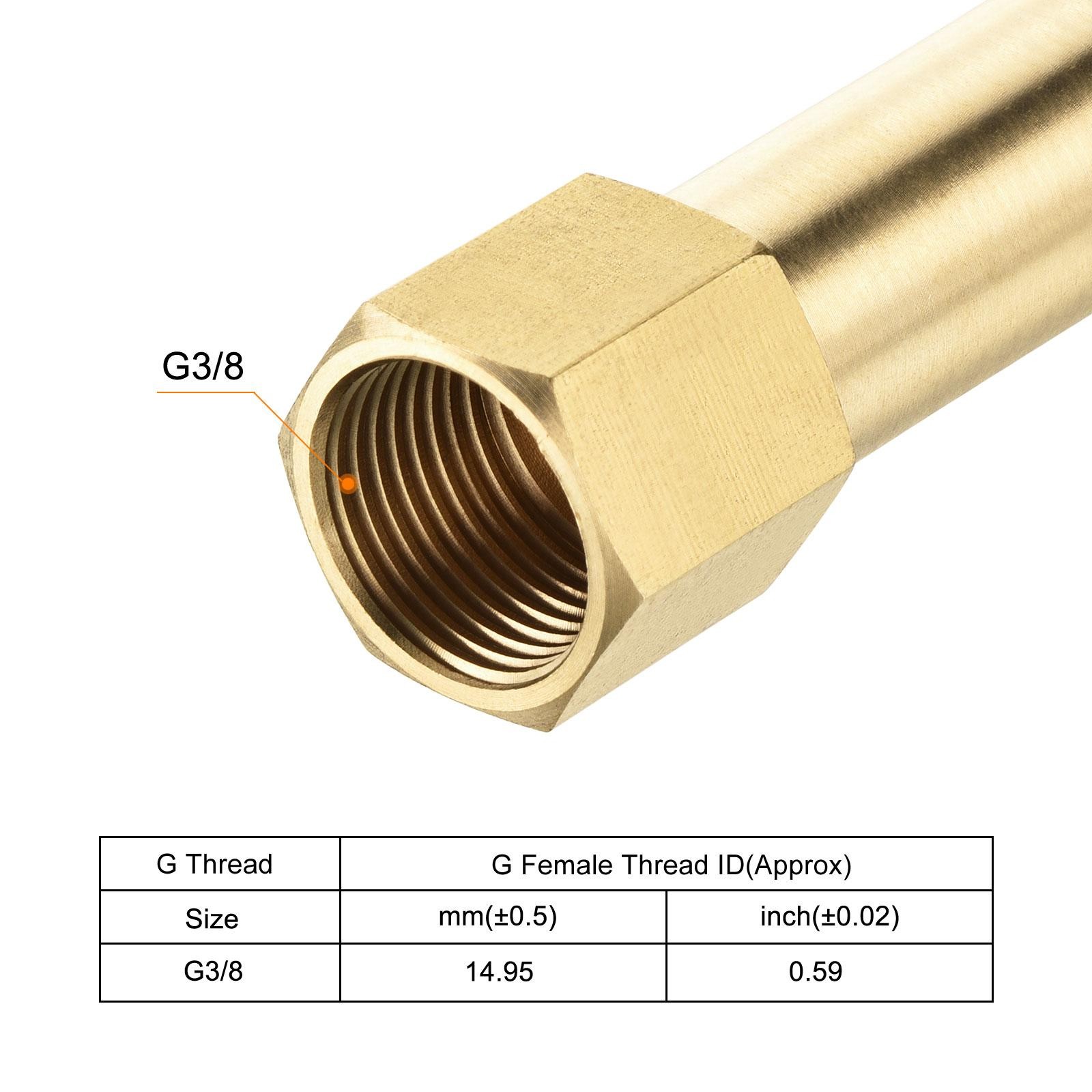 Brass Pipe Fitting G3/8 Adapter 75mm Extension Connector Hex Coupling 2 Pack