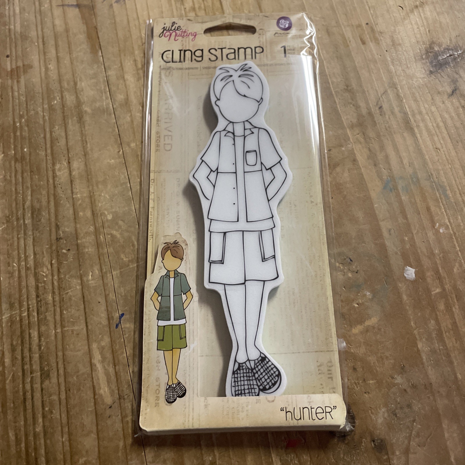 Julie Nutting Mixed Media Doll Stamp - "HUNTER" - NEW