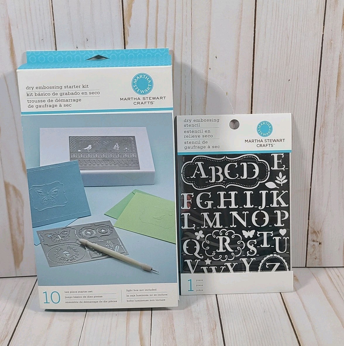 Martha Stewart Crafts Dry Embossing Starter Kit 10-Pc NEW Open Box With Stencil
