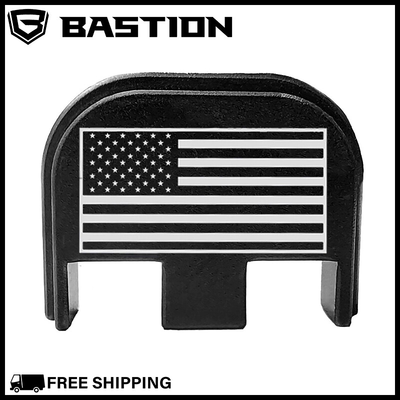 GLOCK REAR SLIDE BACK COVER PLATE Models 19 17-45 Gen 1-5 Bastion Logo USA Flag