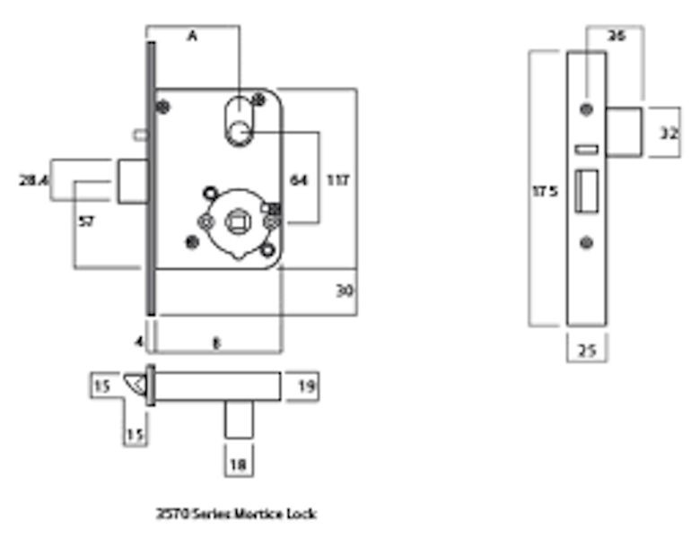 Lockwood 3572 Primary Mortice Lock-ASSA-Free Postage