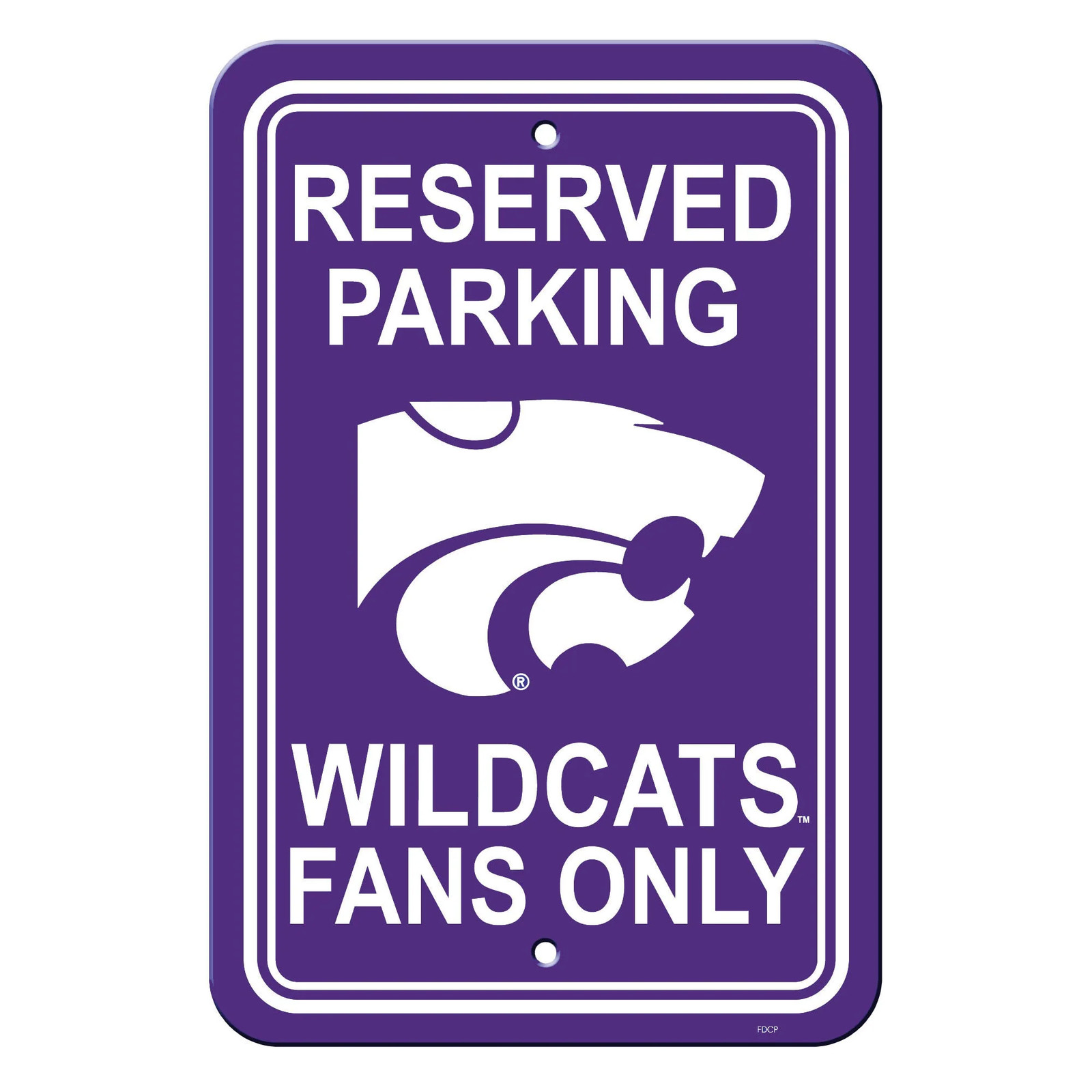 Kansas State Wildcats Sign - Plastic - Reserved Parking - 12 in x 18 in