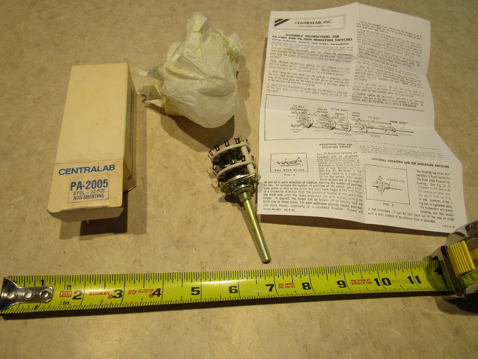 CENTRALAB PA-2005 ROTARY SWITCH 2 Pole, 12 Position