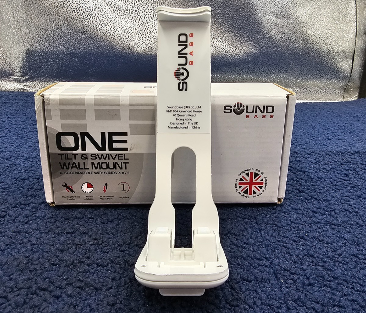 Sound Bass ONE Tilt & Swivel Wall Mount, White Fits SONOS Play:1