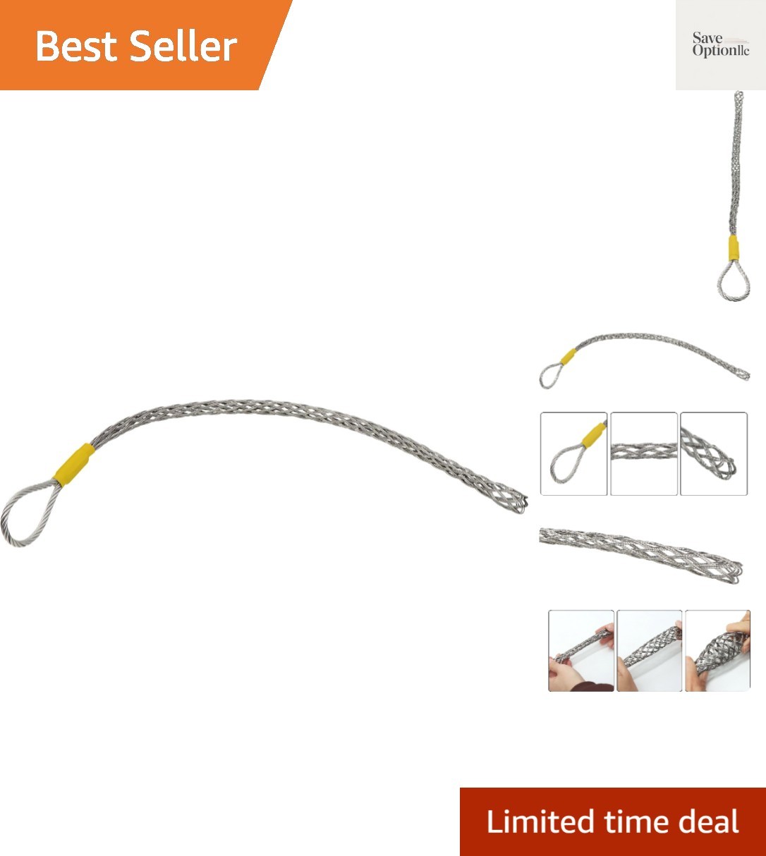 1 Pack Cable Pulling Grip, Electrical Wire Puller Sock, Stainless Steel Mesh ...