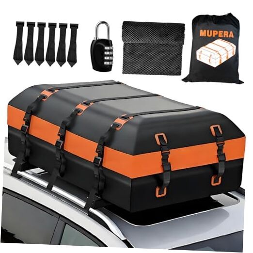 20 Cubic Feet Rooftop Cargo Carrier - Upgraded Waterproof PVC Roof Bag - 20 CF