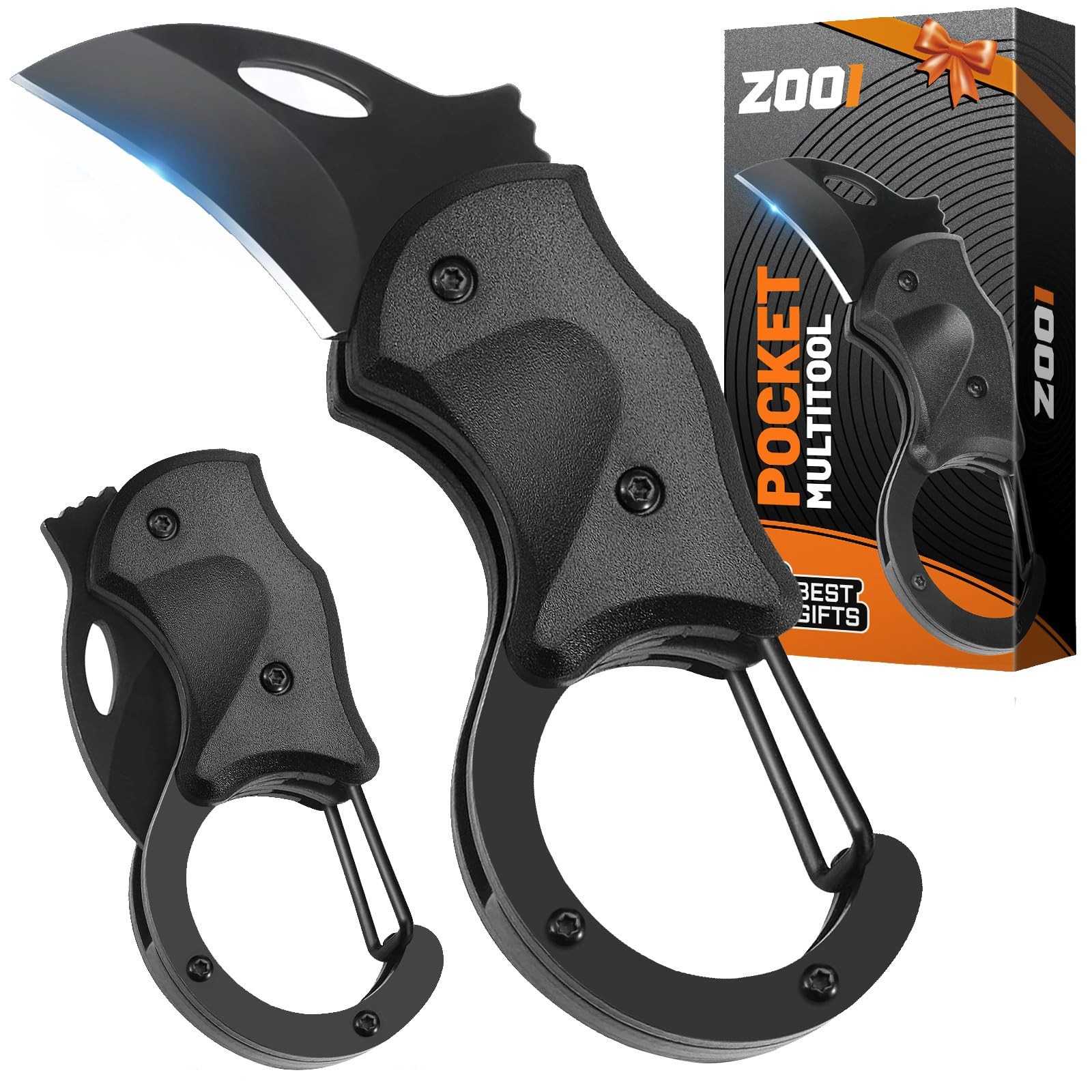 Gifts for Men Pocket Carabiner Gadgets, Anniversary Birthday Gift 1, Black