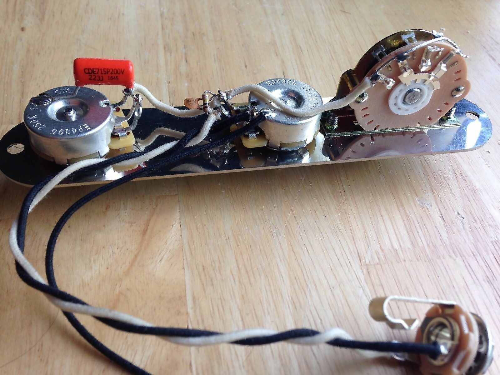 Fender Telecaster Wiring 250k CTS Pots .022 Orange Drop Treble Bleed Plate/Knobs