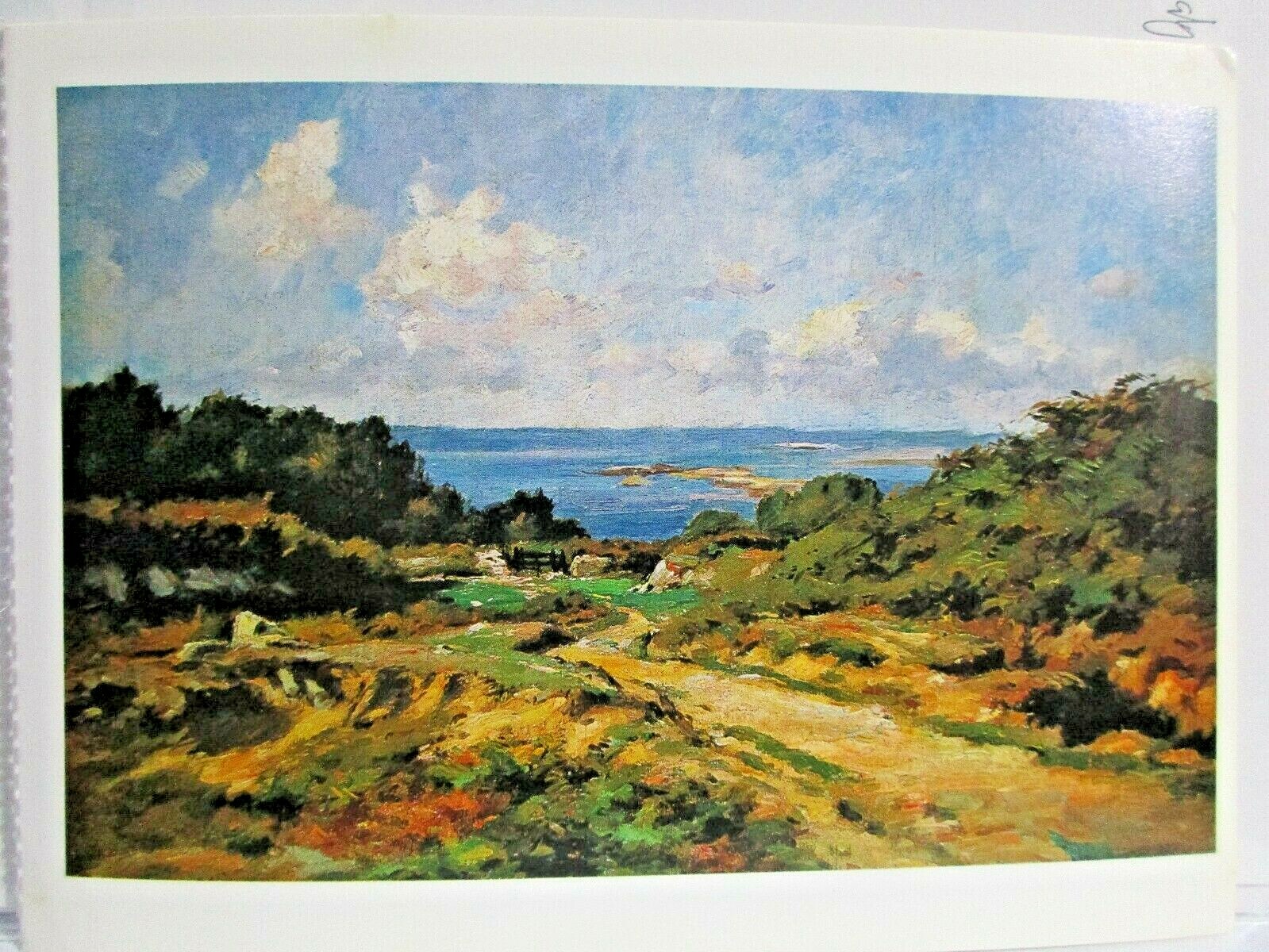 Postcard - Georges Serrier, Artist - VUE SUR LE MER, MORBIHAN 6.5" X 4.75"