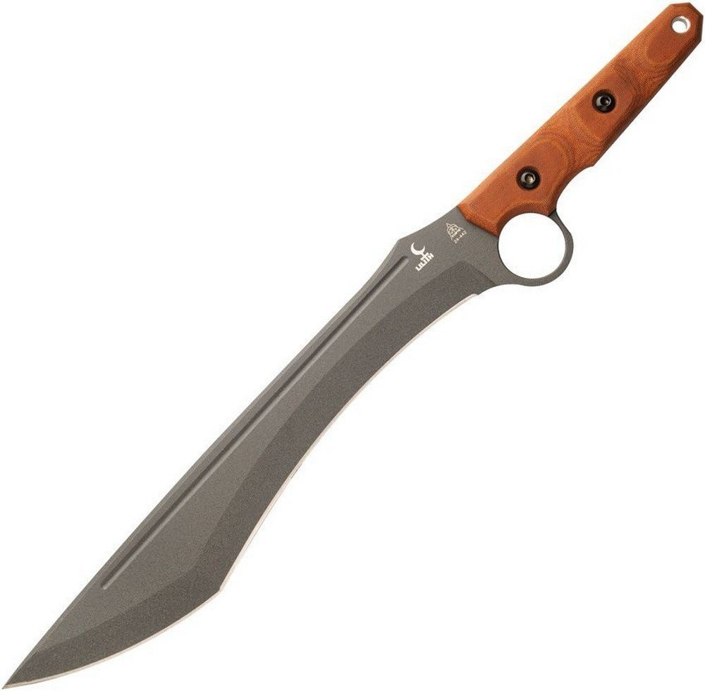 Tops Lilith Fixed Knife 1095HC Steel Blade Tan Canvas Micarta Handle - LTH-01